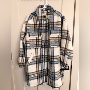 Boot Barn Beyond The Radar Plaid Oversized Coat with Pockets